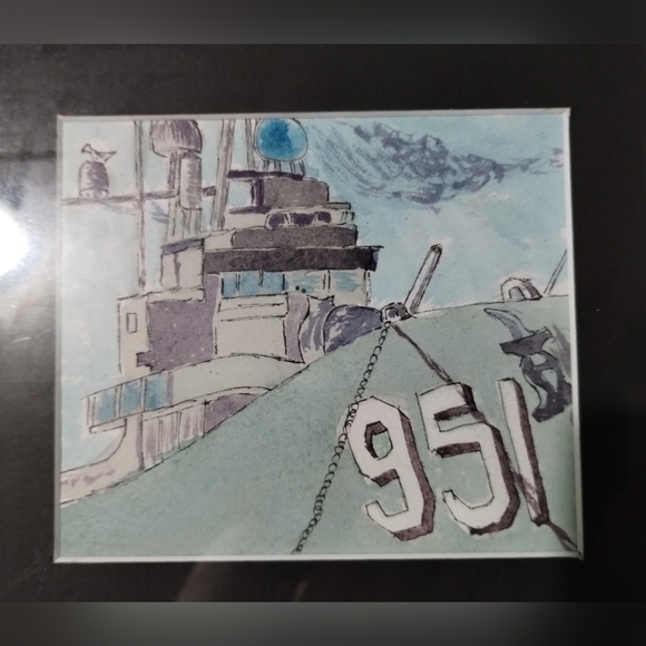 U.S.S Turner Joy Drawing Artist Kathy Gustafson 